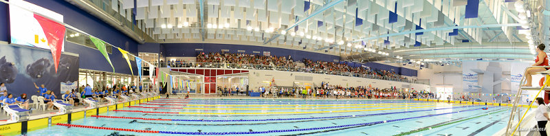 Panoramic view of the pool in action